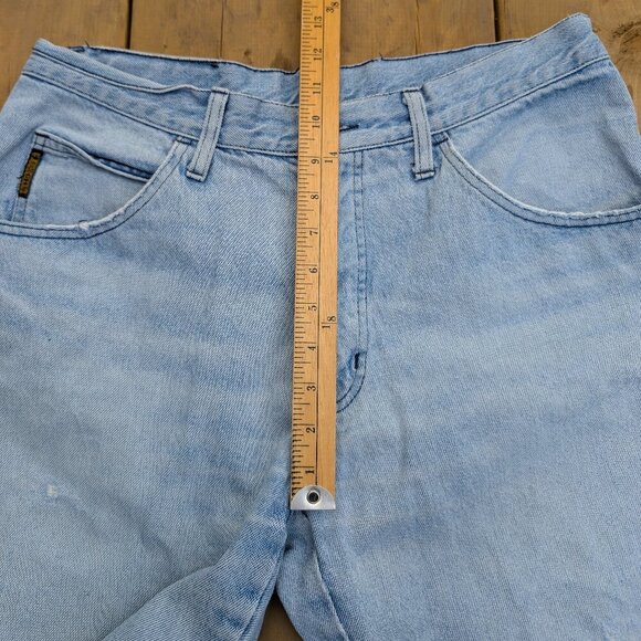 Vintage Armani Jeans Light Wash High Waisted Denim Tapered Leg Jeans Size 38 - Picture 9 of 15